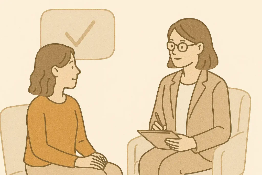 Psycholoog aan het werk in de behandelkamer